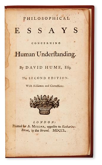 HUME, DAVID.  Philosophical Essays concerning Human Understanding . . . Second Edition.  1750